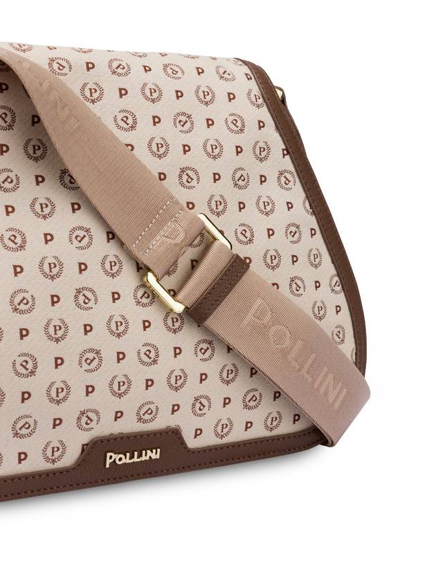 Pollini Borsa A Tracolla Heritage Denim Jacquard Avorio/marrone Only for today