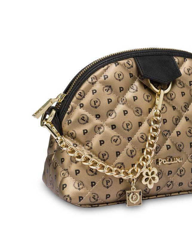 Pollini Borsa A Tracolla Heritage Matelassé Oro/nero Offerta speciale della fabbrica