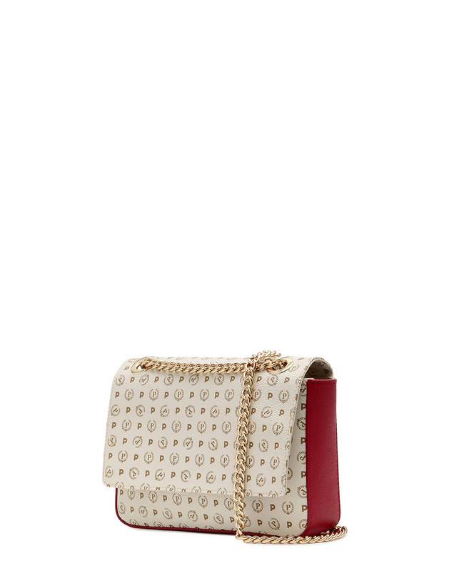 Pollini Borsa A Spalla Con Catena Heritage Logo Classic Avorio/lacca Solo un giorno rimasto