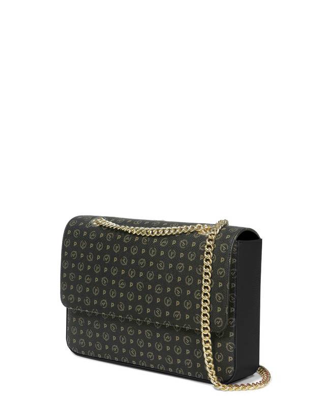 Pollini Borsa A Spalla Con Catena Heritage Logo Classic Nero/nero Enormi sconti
