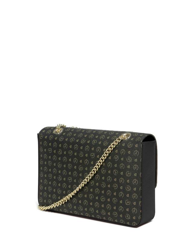 Pollini Borsa A Spalla Con Catena Heritage Logo Classic Nero/nero Enormi sconti