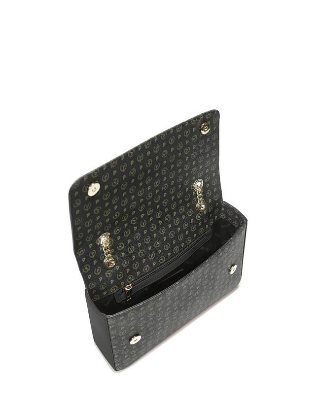 Pollini Borsa A Spalla Con Catena Heritage Logo Classic Nero/nero Enormi sconti