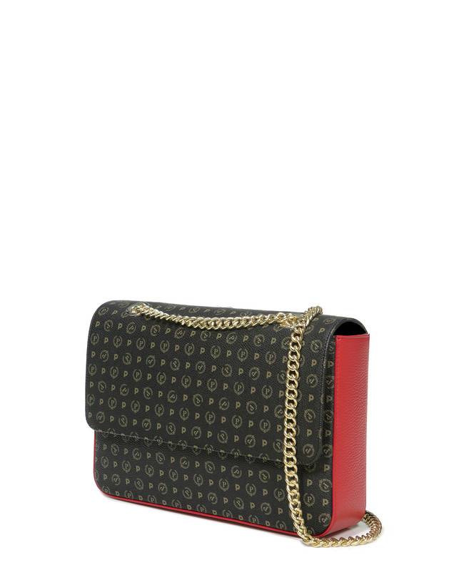 Pollini Borsa A Spalla Con Catena Heritage Logo Classic Nero/lacca 50% di sconto con spedizione gratuita
