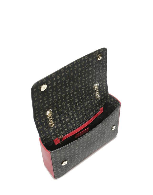 Pollini Borsa A Spalla Con Catena Heritage Logo Classic Nero/lacca 50% di sconto con spedizione gratuita