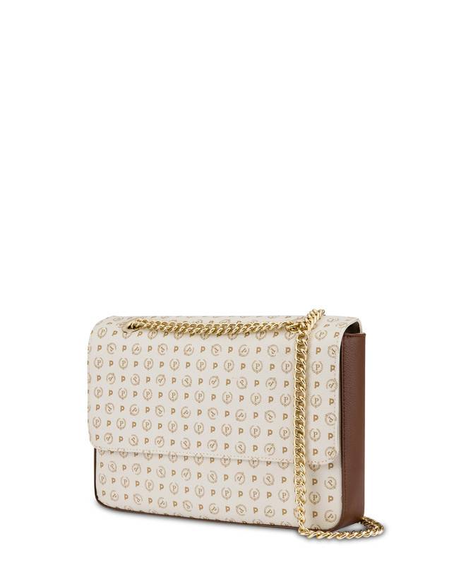 Pollini Borsa A Spalla Con Catena Heritage Logo Classic Avorio/marrone Trasporto libero internazionale