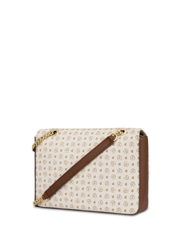 Pollini Borsa A Spalla Con Catena Heritage Logo Classic Avorio/marrone Trasporto libero internazionale