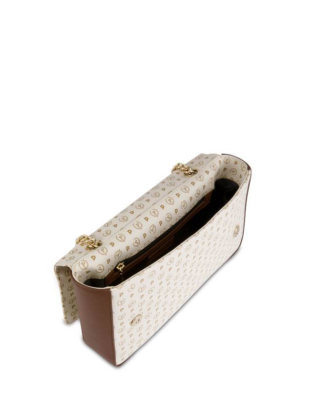 Pollini Borsa A Spalla Con Catena Heritage Logo Classic Avorio/marrone Trasporto libero internazionale