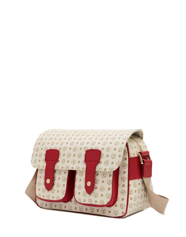 Pollini Borsa Messenger Heritage Logo Classic Avorio/lacca Limitato a 3 giorni