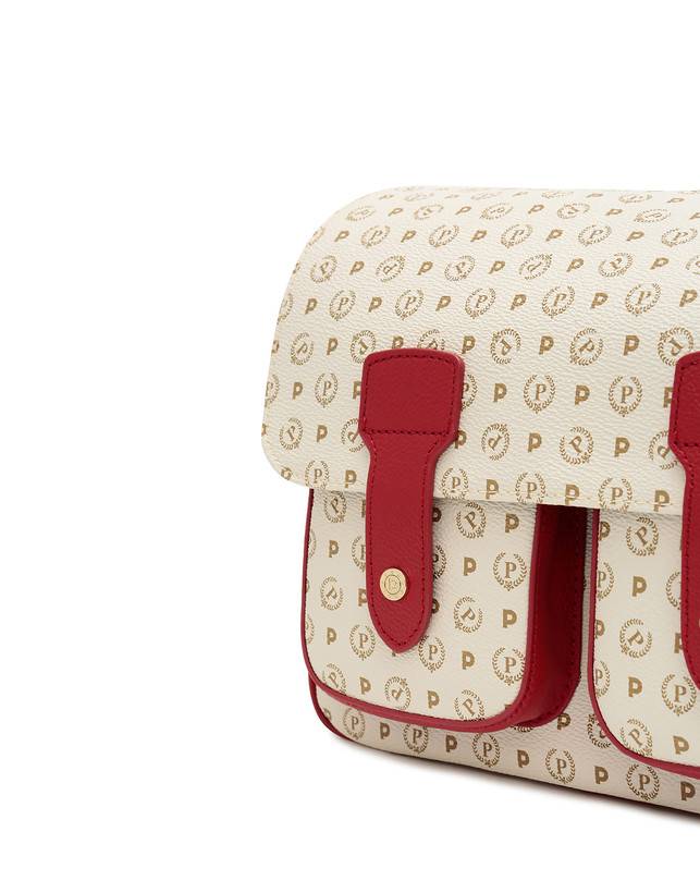 Pollini Borsa Messenger Heritage Logo Classic Avorio/lacca Limitato a 3 giorni