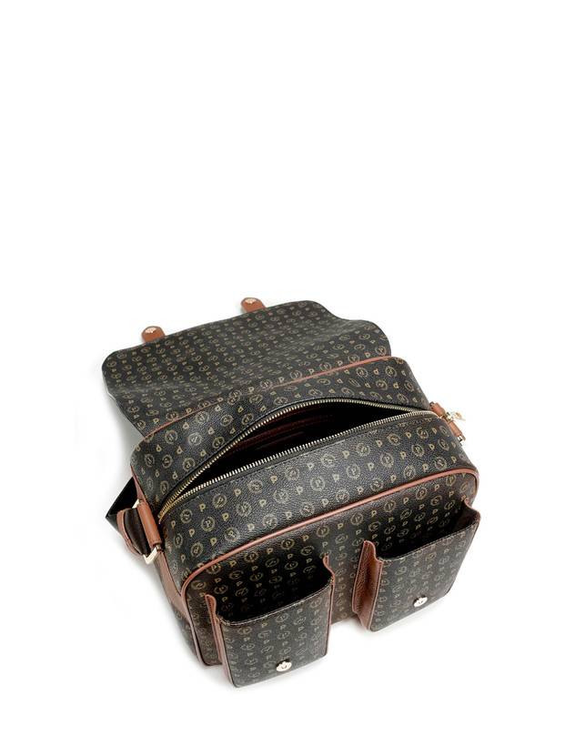 Pollini Borsa A Spalla Multitasche Heritage Logo Classic Nero/marrone Black Friday Prezzi