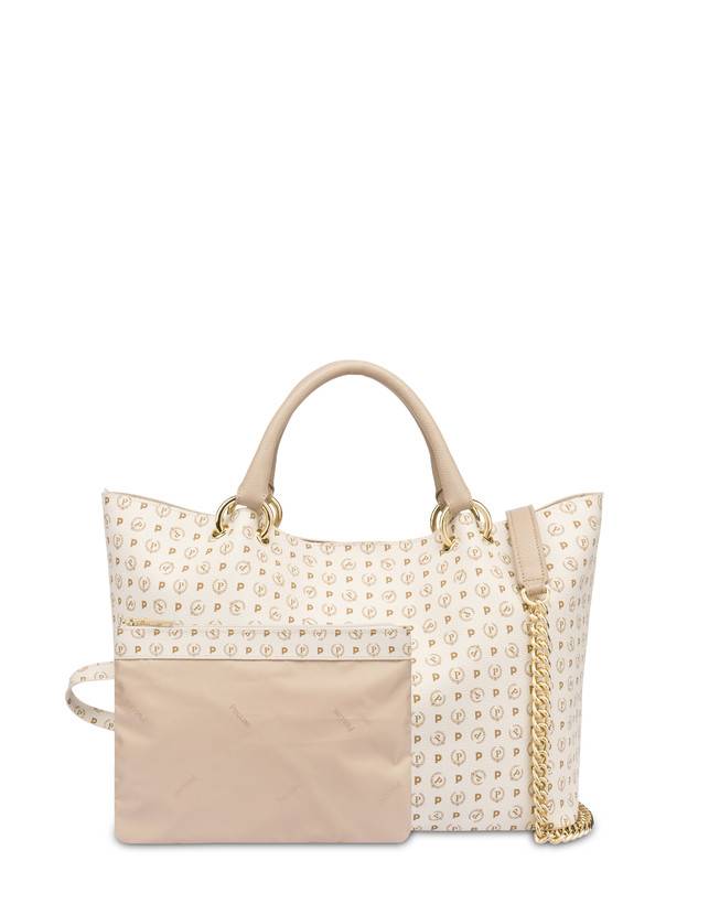 Pollini Borsa Doppio Manico In Pvc Heritage Logo Classic Avorio/ghiaccio Sconti questo mese