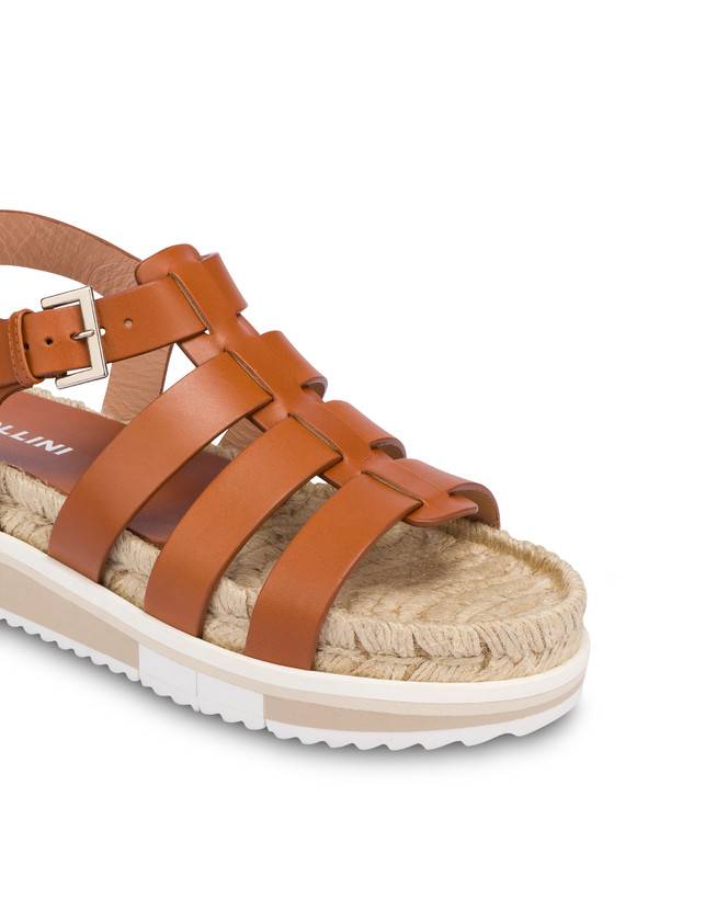 Pollini Sandali Fussbett In Vacchetta Flower Garden Wood In Linea