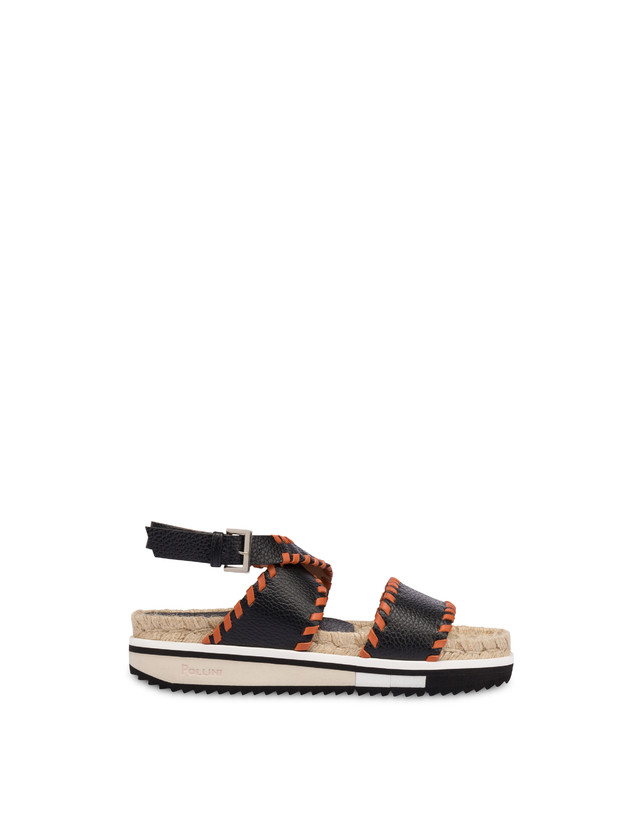 Pollini Sandali Fussbett In Vitello Decorato Flower Garden Nero/wood Nuovo