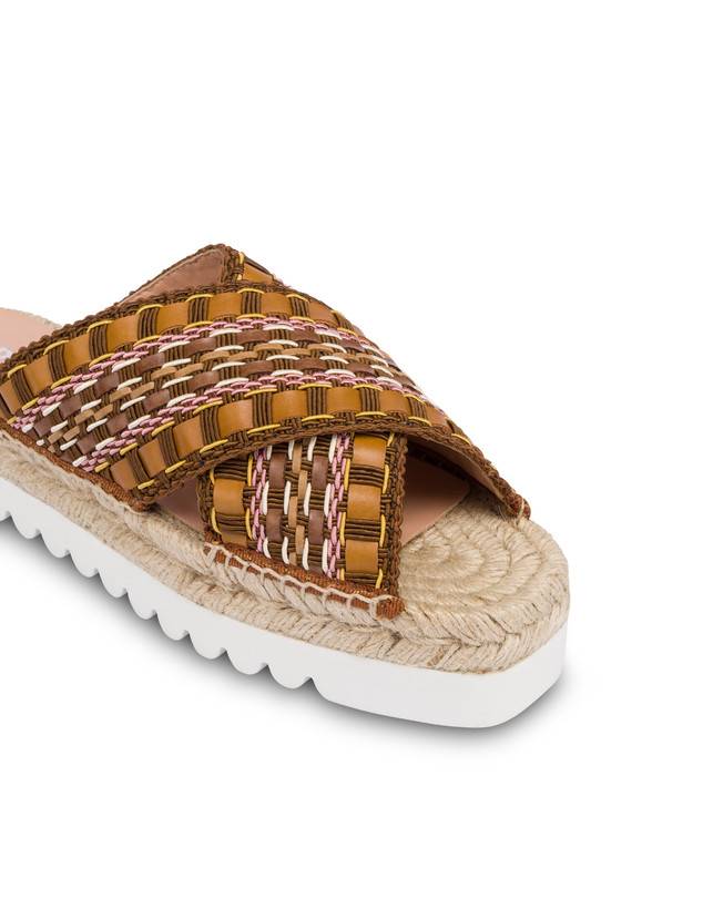 Pollini Sandali Espadrillas In Tessuto Intrecciato Summer Time Wood Qualità Garantita