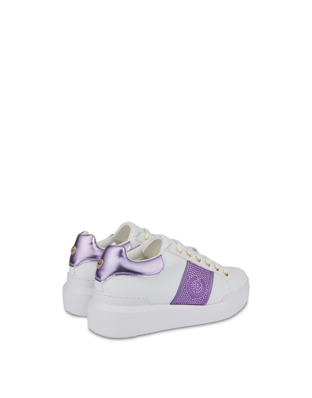 Pollini Sneakers Con Strass Diamond Carrie Bianco/iris Affare Del Giorno