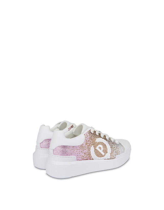 Pollini Sneakers Con Strass Degradé Bling Carrie Bianco/bianco Prezzo Ridotto