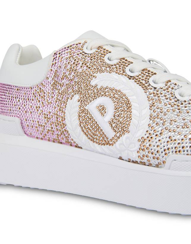 Pollini Sneakers Con Strass Degradé Bling Carrie Bianco/bianco Prezzo Ridotto