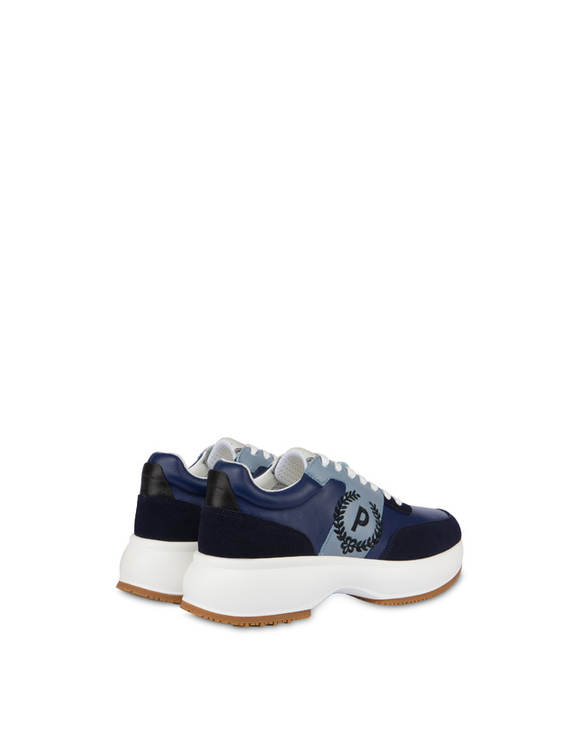 Pollini Sneakers In Vitello E Crosta Emily Navy/navy/sky/nero Sottocosto