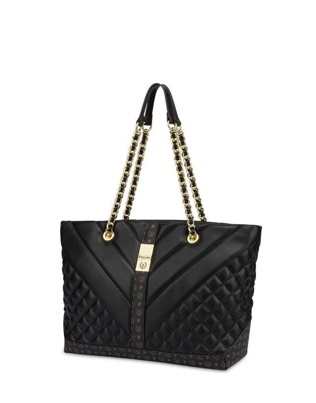 Pollini Tote Bag Matelassé Backgammon Nero/nero Economico