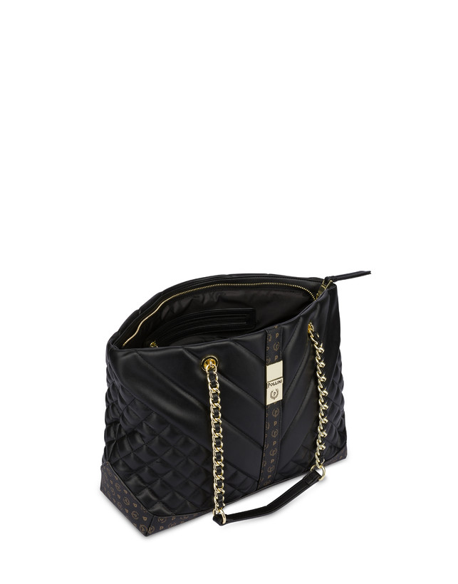 Pollini Tote Bag Matelassé Backgammon Nero/nero Economico