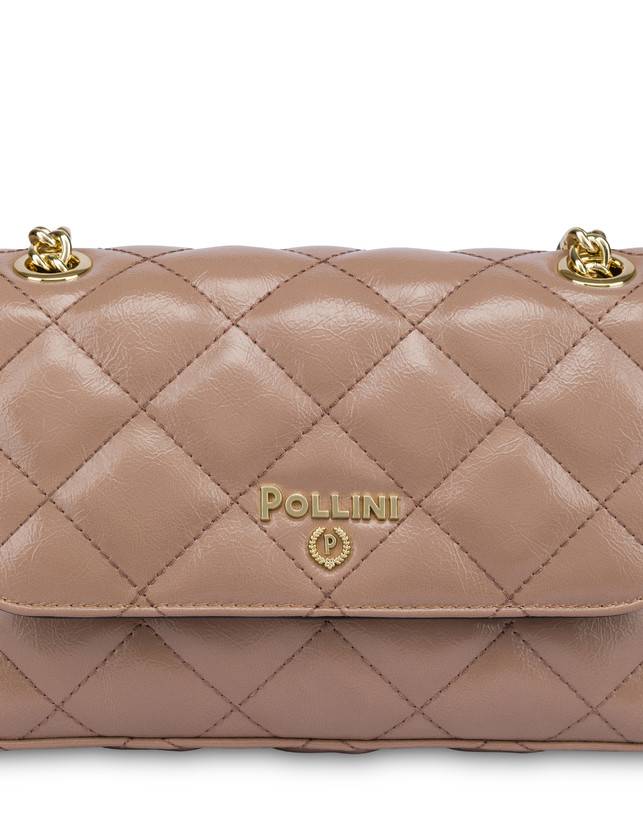Pollini Borsa A Spalla Matelassé Shiny Waltzer Night Nude In Vendita