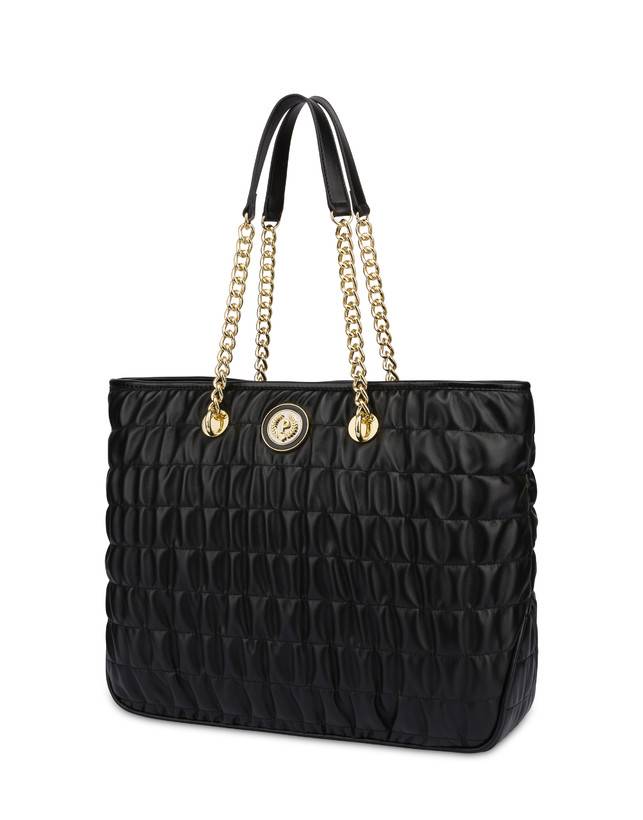 Pollini Borsa Doppio Manico Wrinky Nero/nero Vendita Calda