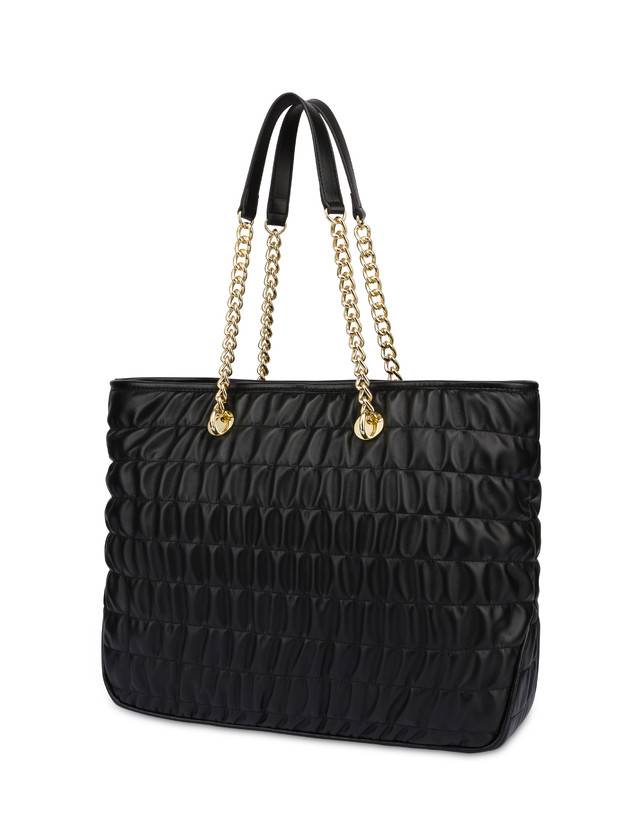 Pollini Borsa Doppio Manico Wrinky Nero/nero Vendita Calda