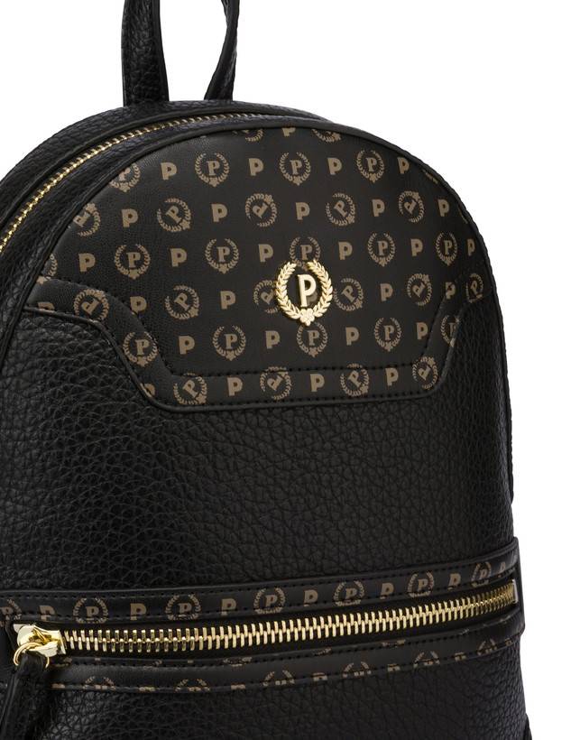 Pollini Zaino Zipper Nero/nero Saldi Di Fabbrica