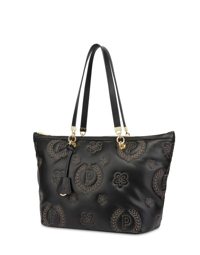 Pollini Shopping Bag Con Manici Intercambiabili Puffy Heritage Nero/nero/nero Nuova