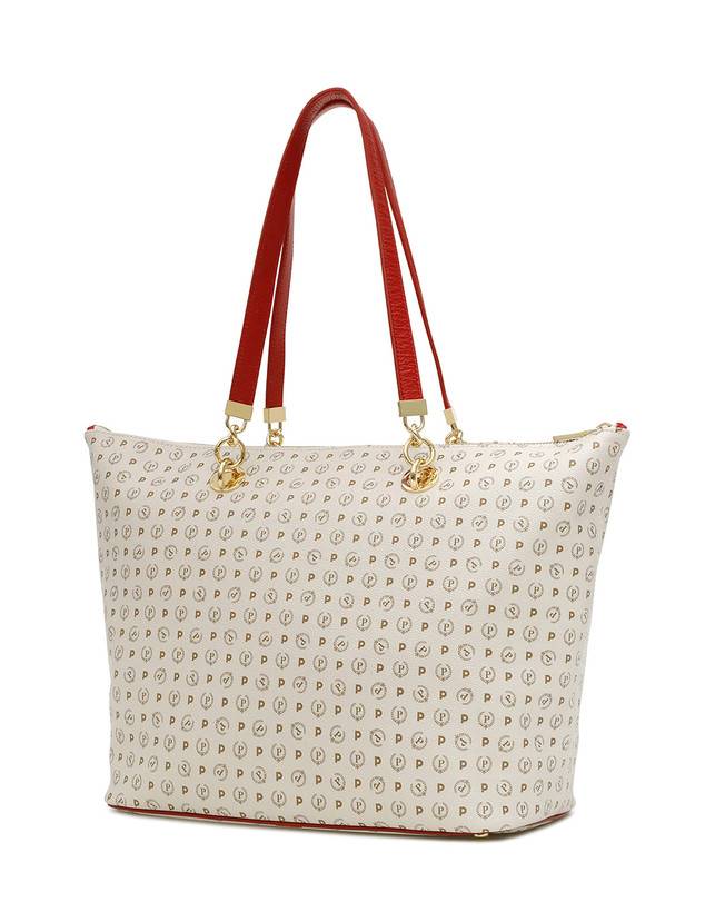 Pollini Shopping Bag Heritage Logo Classic Avorio/lacca Spedizione gratuita