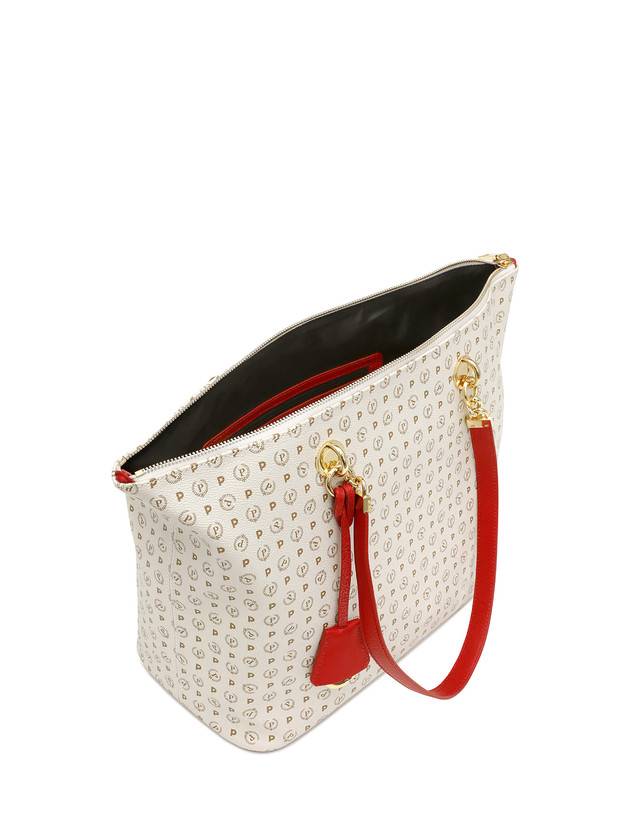 Pollini Shopping Bag Heritage Logo Classic Avorio/lacca Spedizione gratuita