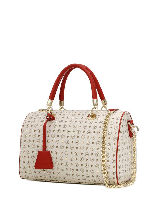 Pollini Borsa Bauletto Heritage Logo Classic Avorio/lacca Prezzo di fabbrica