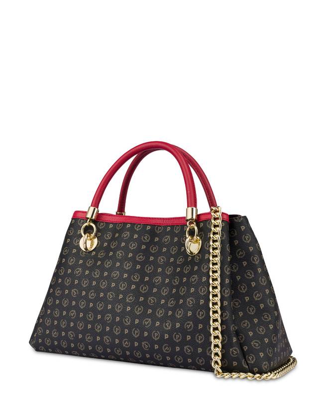 Pollini Borsa A Mano Heritage Logo Classic Nero/lacca Flash Sale