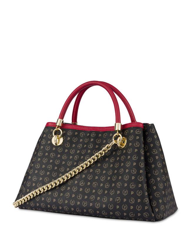 Pollini Borsa A Mano Heritage Logo Classic Nero/lacca Flash Sale