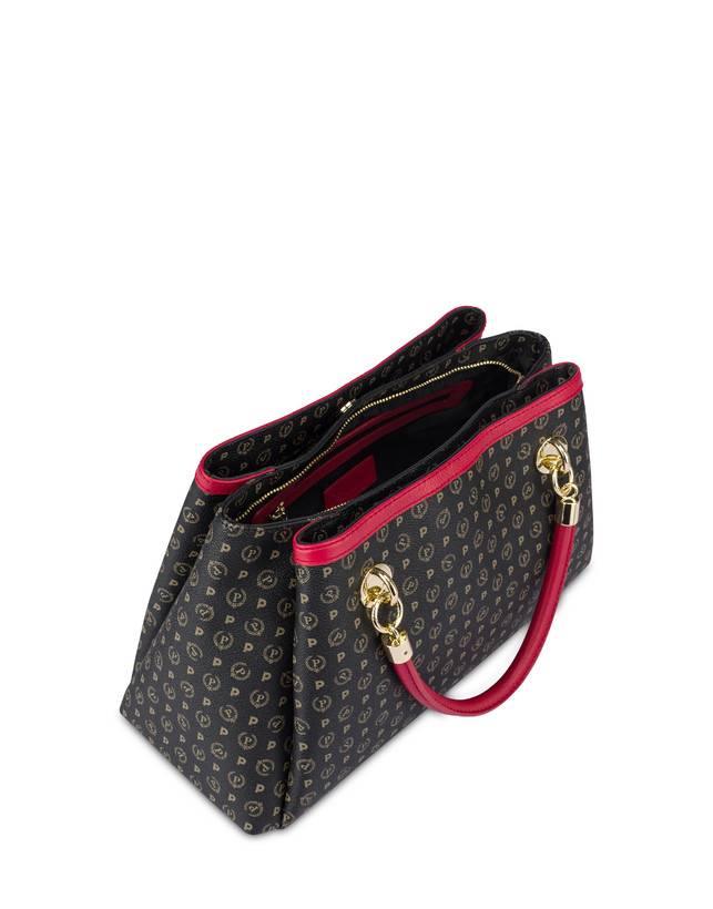 Pollini Borsa A Mano Heritage Logo Classic Nero/lacca Flash Sale