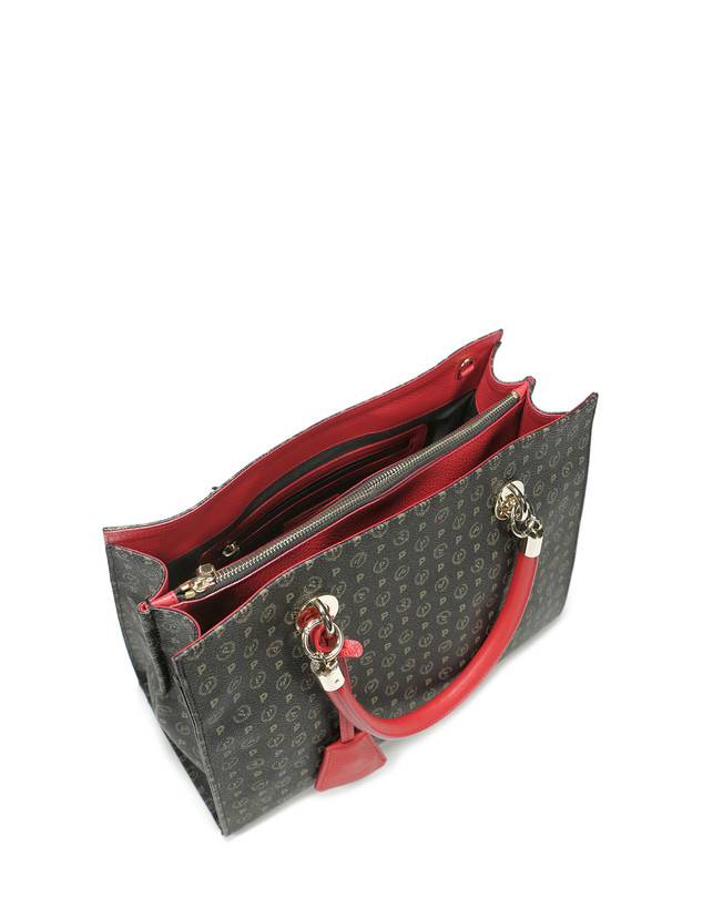 Pollini Shopping Bag Heritage Logo Classic Nero/lacca Offerta esclusiva