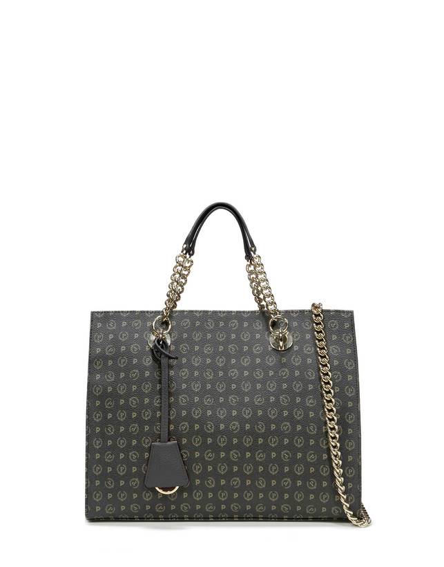 Pollini Shopping Bag Heritage Logo Classic Nero/nero Black Friday