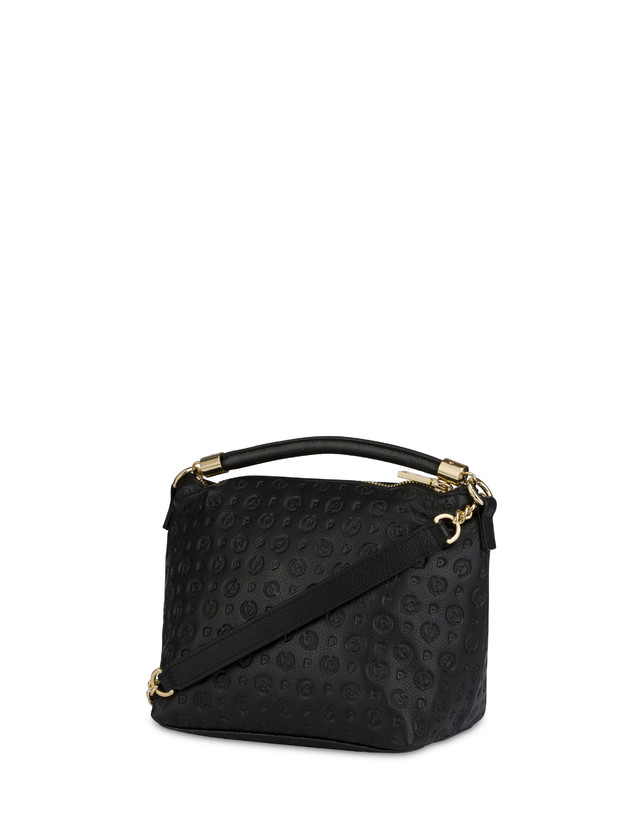 Pollini Borsa A Mano Heritage Logo Embossed Nero Offerta Giorno del Papà