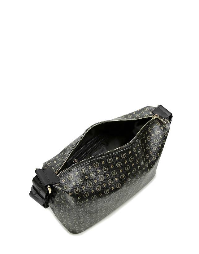 Pollini Borsa Hobo Heritage Logo Classic Nero/nero Vendita calda