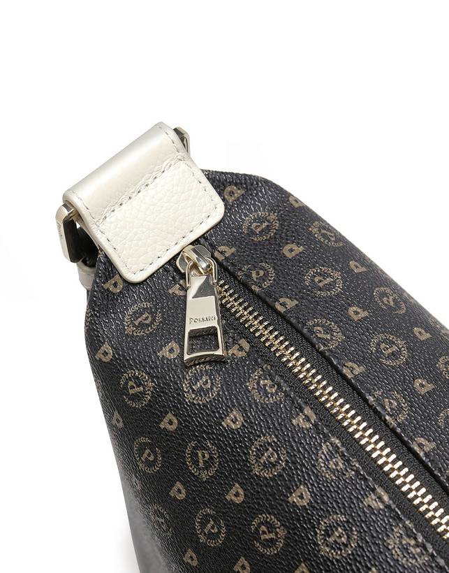 Pollini Borsa Hobo Heritage Logo Classic Nero/avorio Offerta migliore