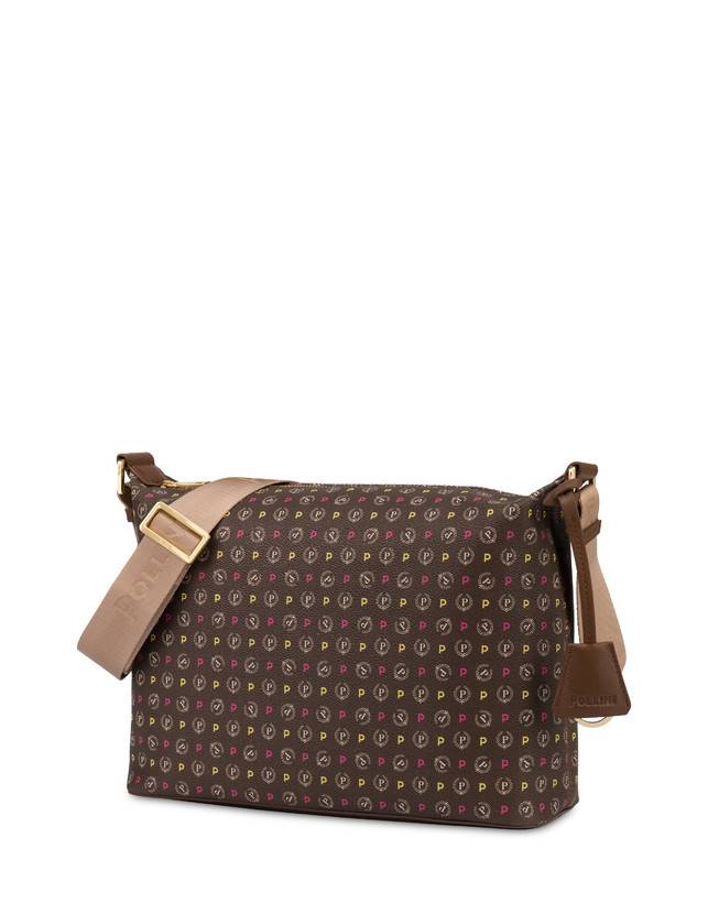 Pollini Borsa Hobo Heritage Logo Classic Multicolor/marrone Online Outlet