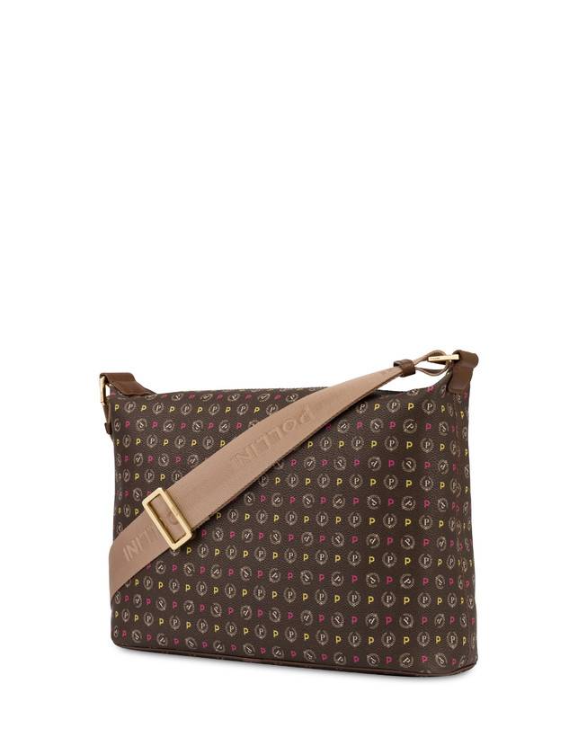 Pollini Borsa Hobo Heritage Logo Classic Multicolor/marrone Online Outlet