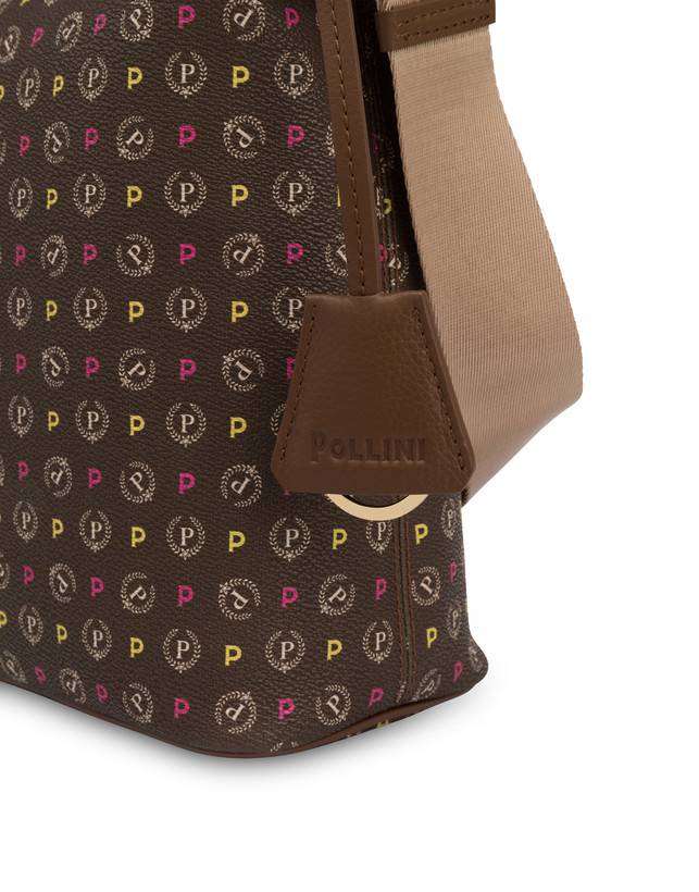 Pollini Borsa Hobo Heritage Logo Classic Multicolor/marrone Online Outlet