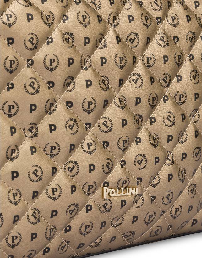 Pollini Borsa A Spalla Heritage Matelassé Oro/nero Offerta temporanea