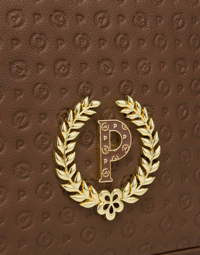 Pollini Borsa A Spalla Con Tracolla Regolabile Heritage Logo Embossed Marrone Grandi sconti
