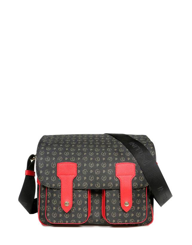 Pollini Borsa A Spalla Multitasche Heritage Logo Classic Nero/lacca Offerte stagionali