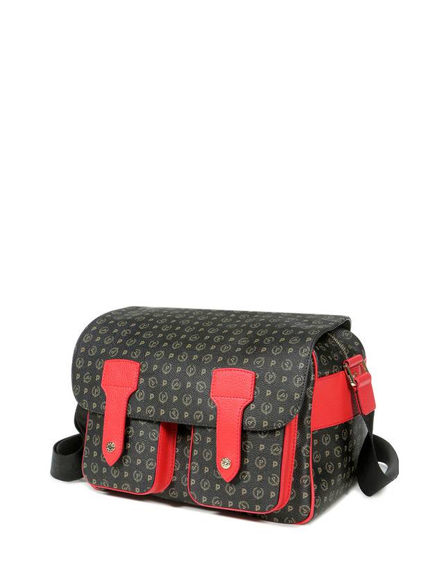 Pollini Borsa A Spalla Multitasche Heritage Logo Classic Nero/lacca Offerte stagionali
