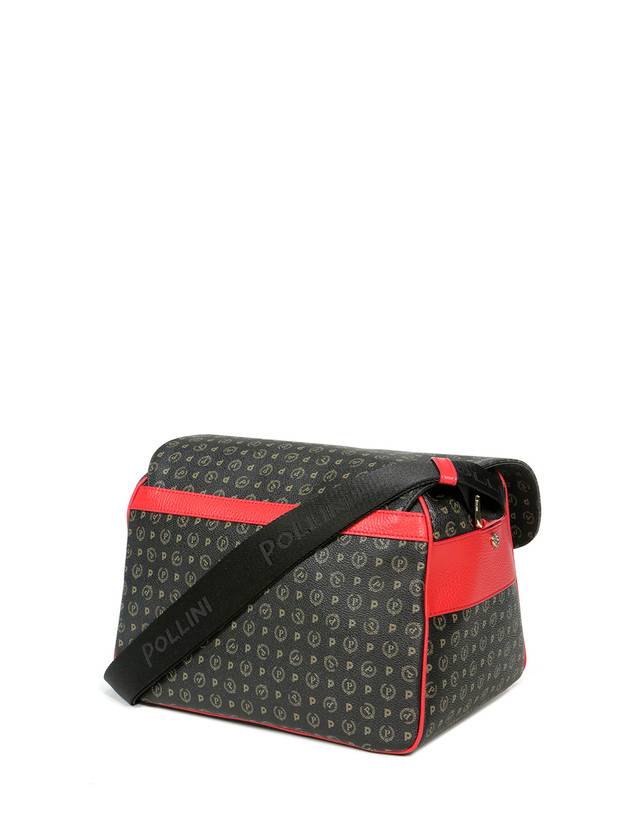 Pollini Borsa A Spalla Multitasche Heritage Logo Classic Nero/lacca Offerte stagionali