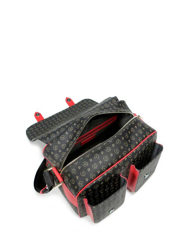 Pollini Borsa A Spalla Multitasche Heritage Logo Classic Nero/lacca Offerte stagionali
