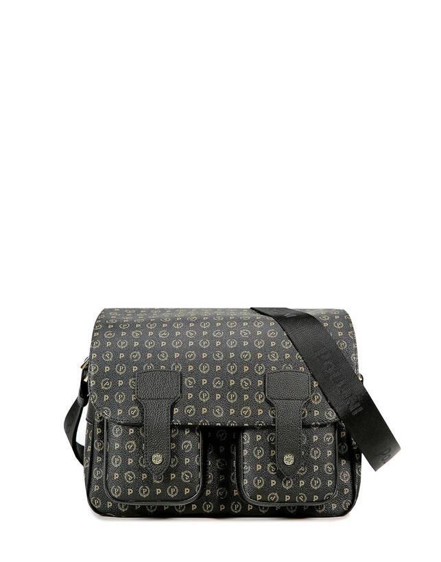 Pollini Borsa A Spalla Multitasche Heritage Logo Classic Nero/nero Liquidazione